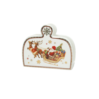 BRANDANI Christmas Portatovaglioli 14,5x12cm Porcellana Tavola di Natale