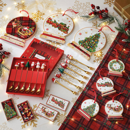 BRANDANI Christmas Decorazione Sottomoka Set 4 Pezzi 9,5x8,5cm Tavola di Natale