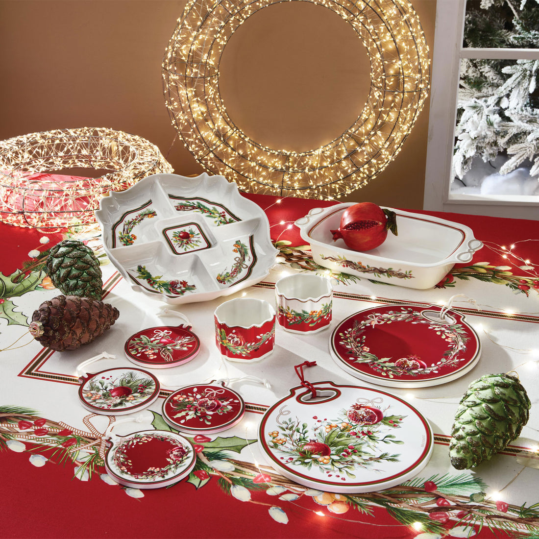 BRANDANI Carol Decorazione Sottomoka Set 4 Pezzi 10x11cm Tavola di Natale