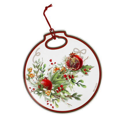 BRANDANI Carol Decorazione Sottopentola Albero di Natale 20x21cm Bianco Ceramica e Sughero Tavola di Natale