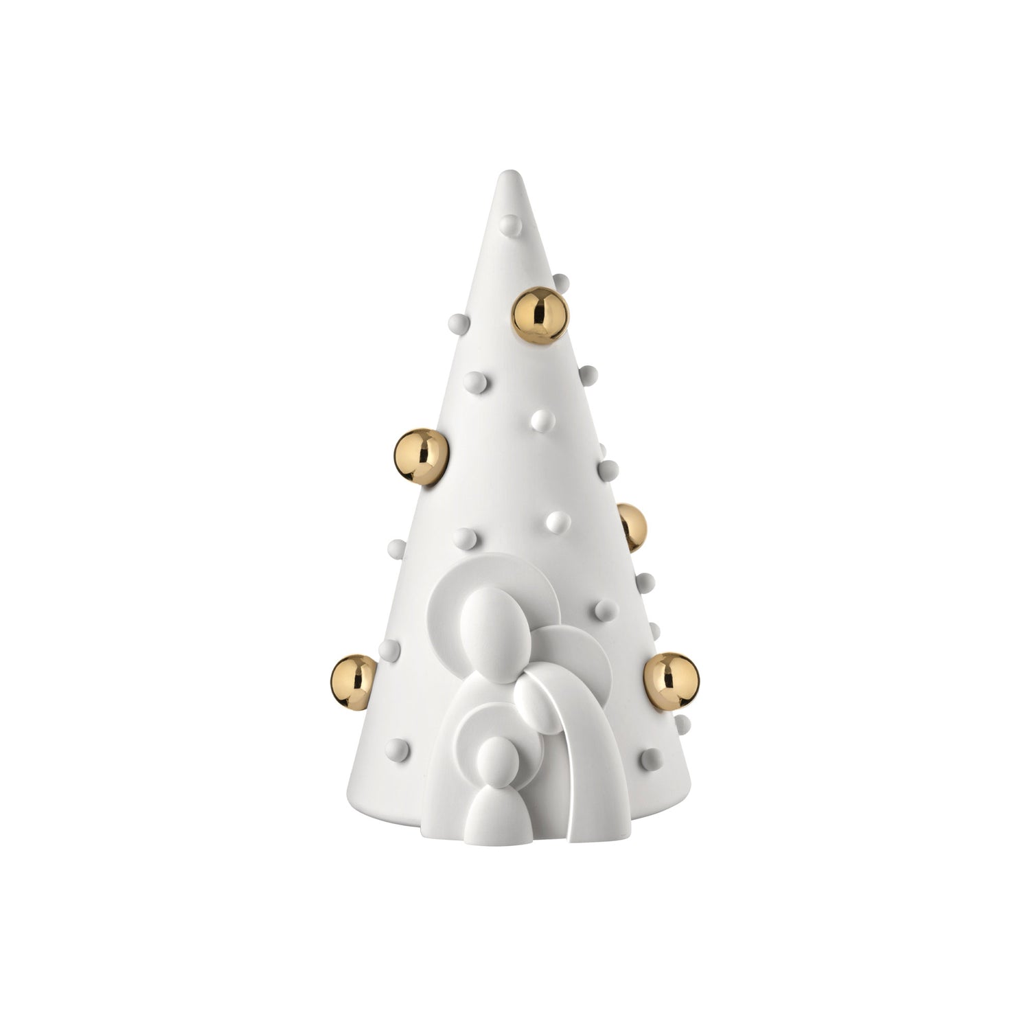 BONGELLI PREZIOSI Presepe Natività con Albero 15cm Bianco e Oro Decorazione Natalizia