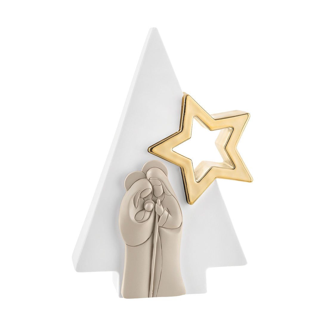 BONGELLI PREZIOSI Presepe Natività Famiglia Stella 28cm Bianco Nocciola Decorazione Natalizia