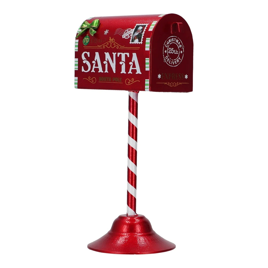 TIMSTOR Mailbox Buca delle Lettere Babbo Natale Piccola 16x32cm Rosso Metallo Decorazione Natalizia