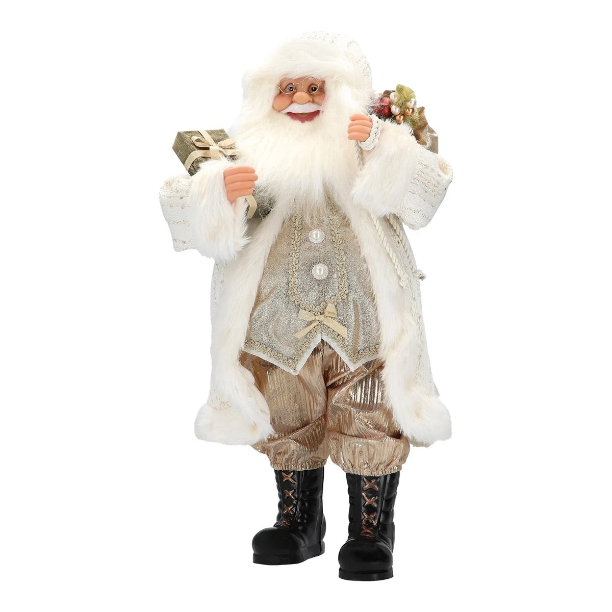 TIMSTOR Babbo Natale Santa Claus 61cm Bianco Tessuto Decorazione Natalizia