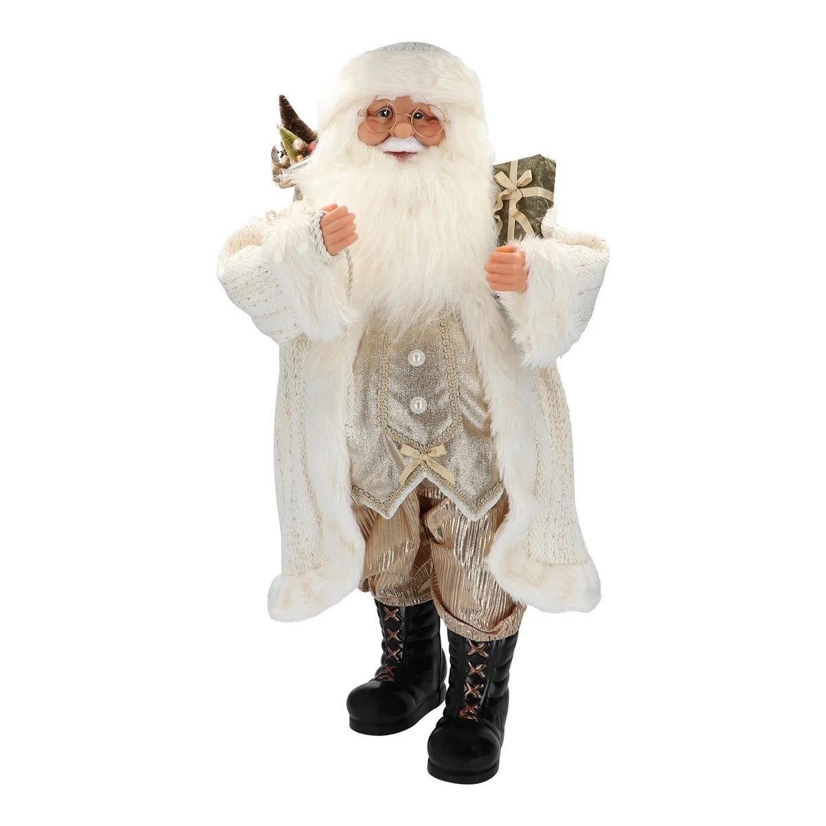 TIMSTOR Babbo Natale Santa Claus 82,5cm Bianco Tessuto Decorazione Natalizia