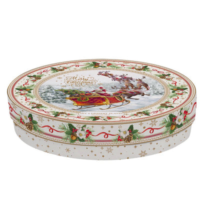 EASY LIFE Christmas Time Set 4 Piatti Dessert 19cm Porcellana Tavola di Natale