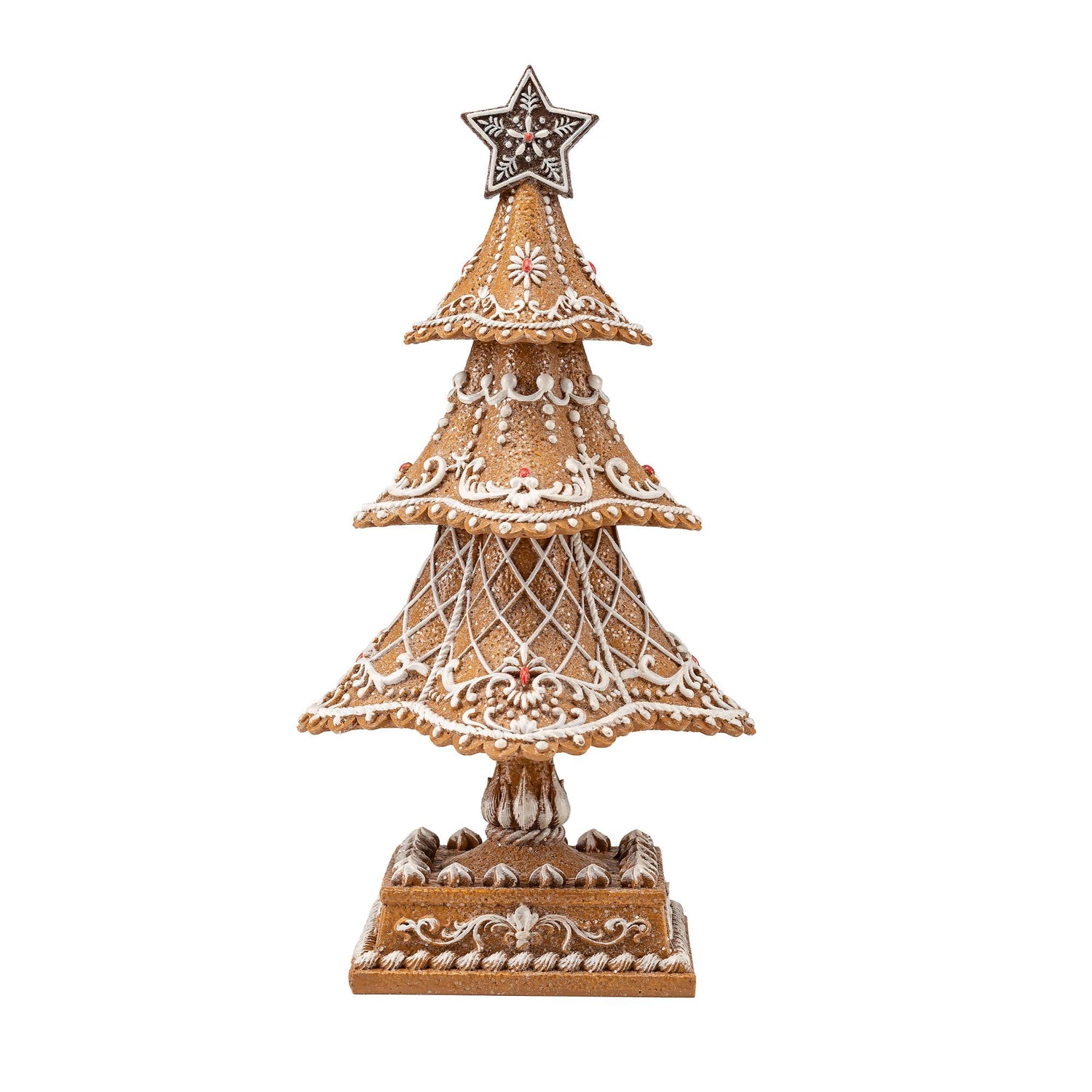 PALAIS ROYAL Abete Albero di Natale Pan di Zenzero 32cm Resina Decorazione Natalizia