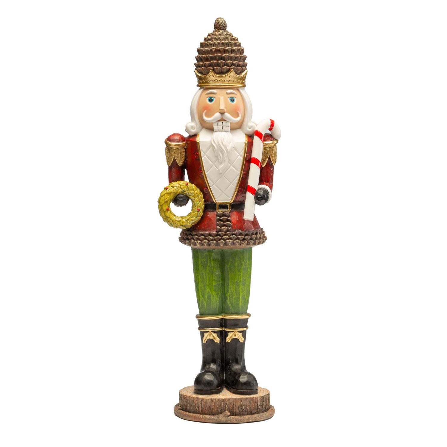 NOEL by Lamart Soldatino Schiaccianoci di Natale con Ghirlanda 41,5cm Legno Decorazione di Natale