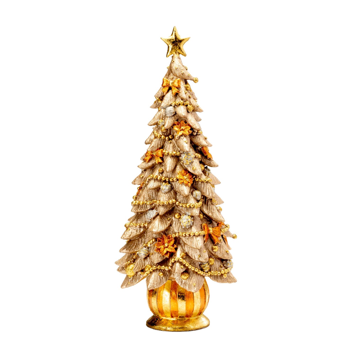 PALAIS ROYAL Abete Albero di Natale 33cm Resina Oro Decorazione Natalizia