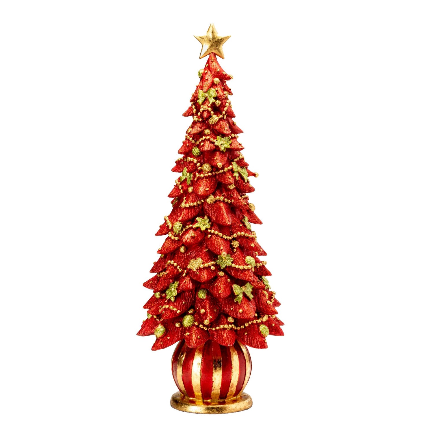 PALAIS ROYAL Abete Albero di Natale 43cm Resina Rosso Decorazione Natalizia