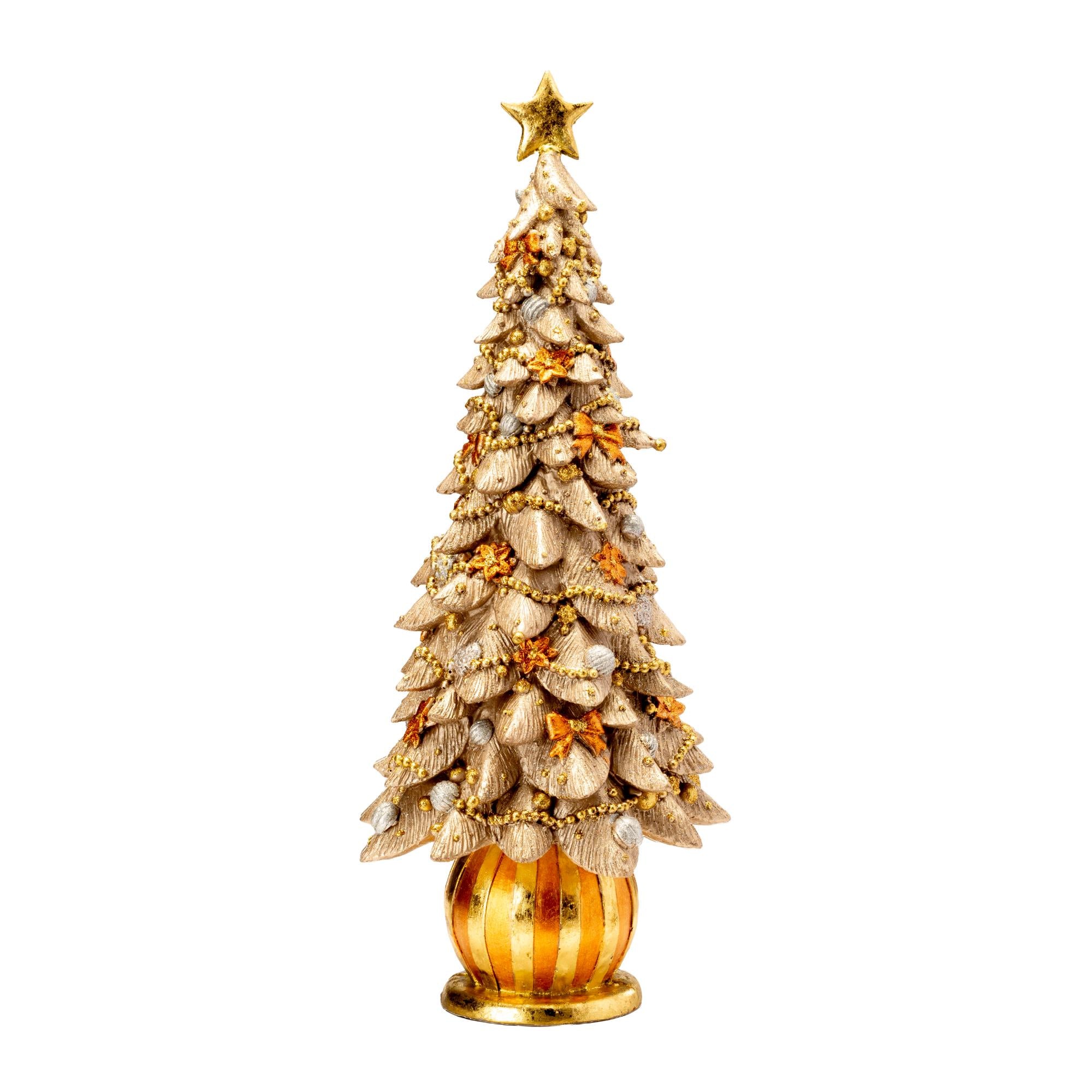 PALAIS ROYAL Abete Albero di Natale 43cm Resina Oro Decorazione Natalizia