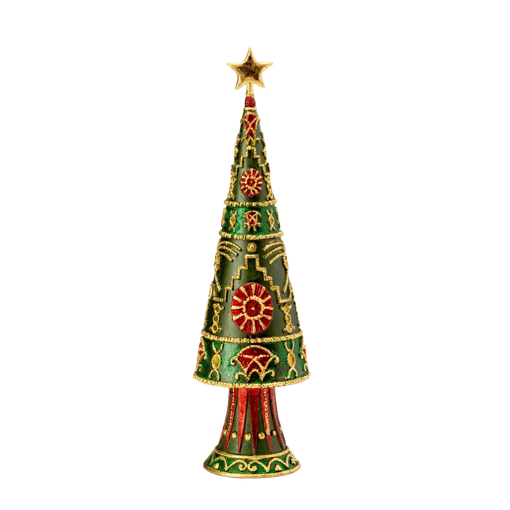 PALAIS ROYAL Abete Albero di Natale 33cm Resina Verde Decorazione Natalizia