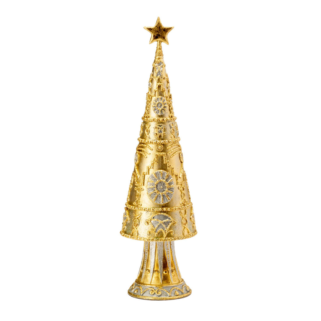 PALAIS ROYAL Abete Albero di Natale 33cm Resina Oro Decorazione Natalizia