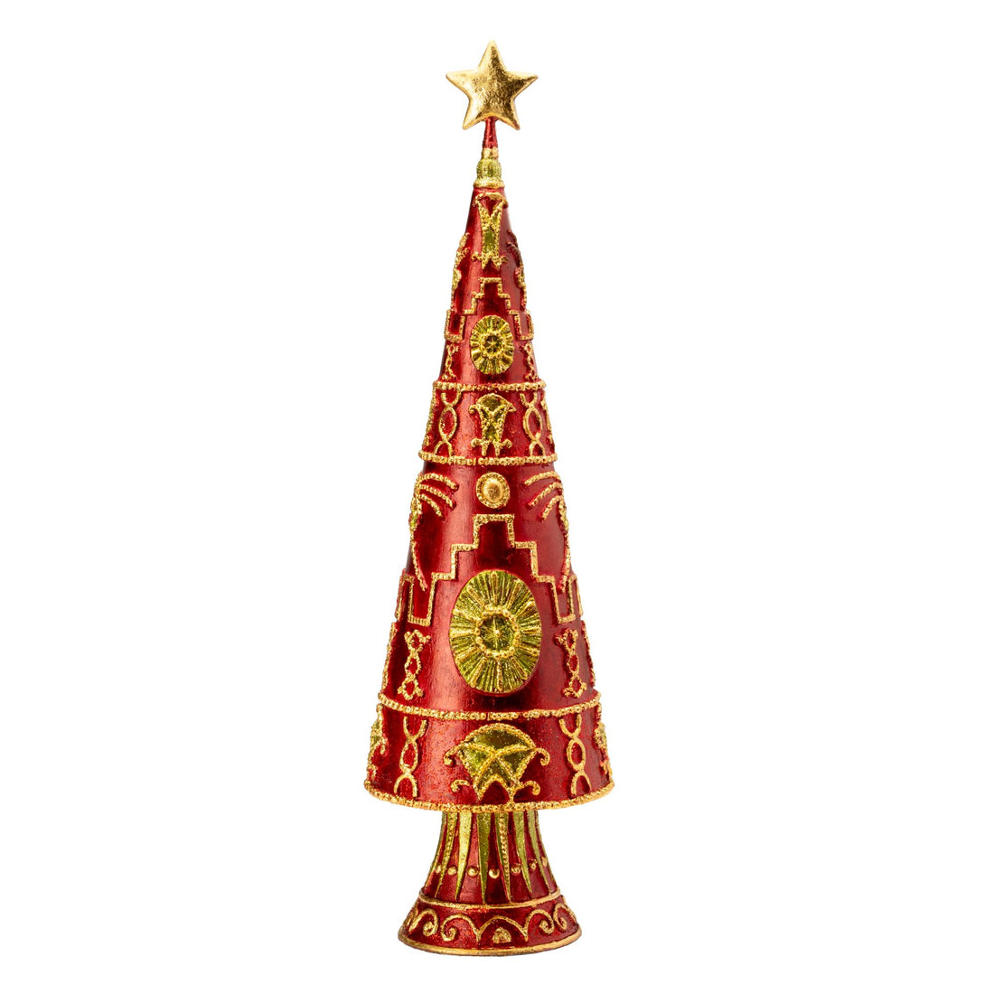 PALAIS ROYAL Abete Albero di Natale 43cm Resina Rosso Decorazione Natalizia