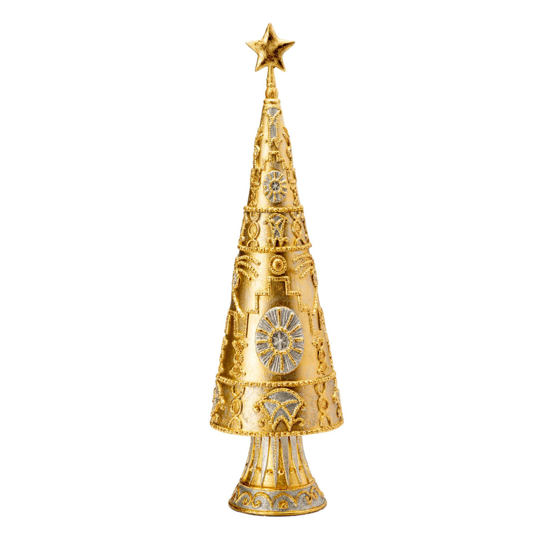 PALAIS ROYAL Abete Albero di Natale 43cm Resina Oro Decorazione Natalizia