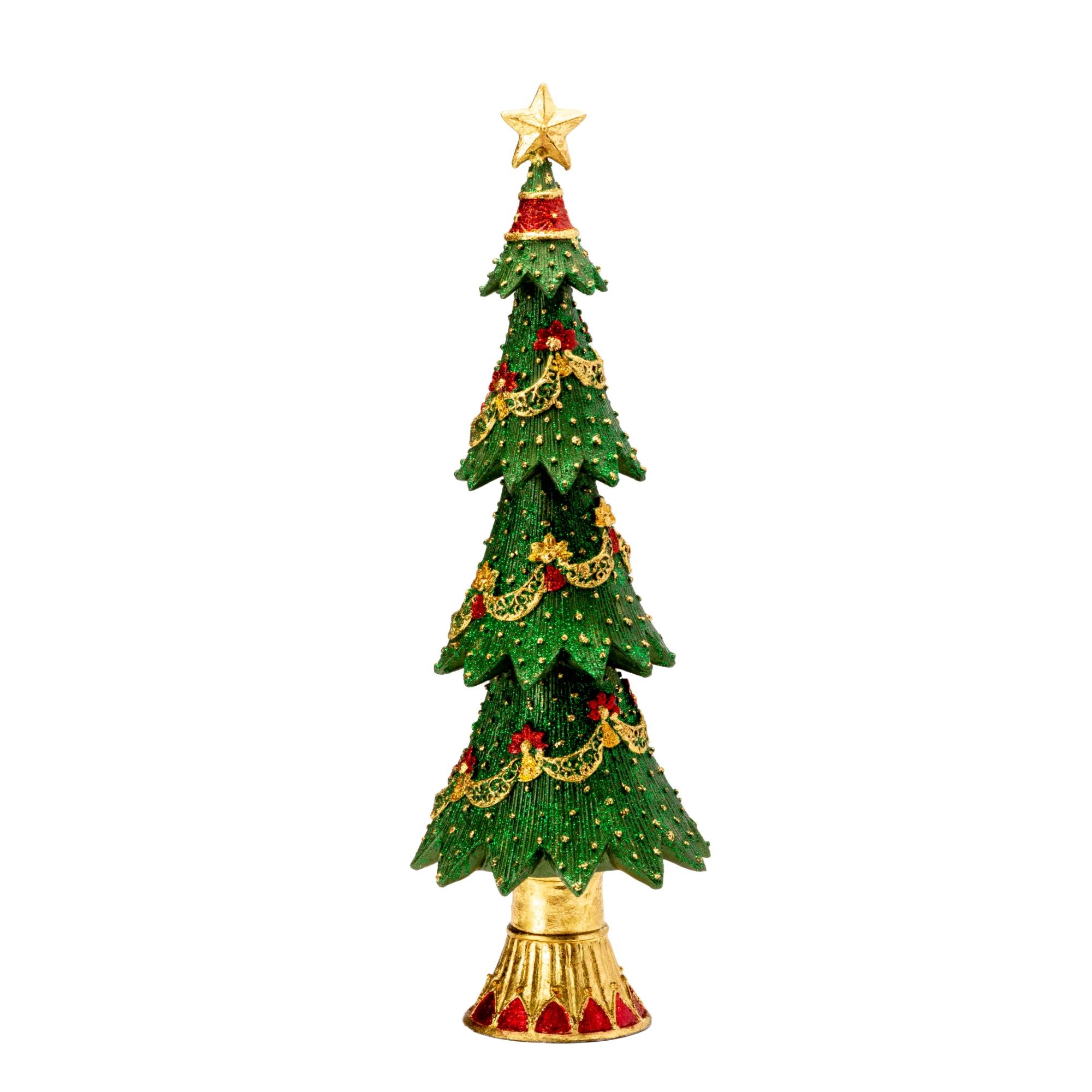 PALAIS ROYAL Abete Albero di Natale 33cm Resina Verde Decorazione Natalizia