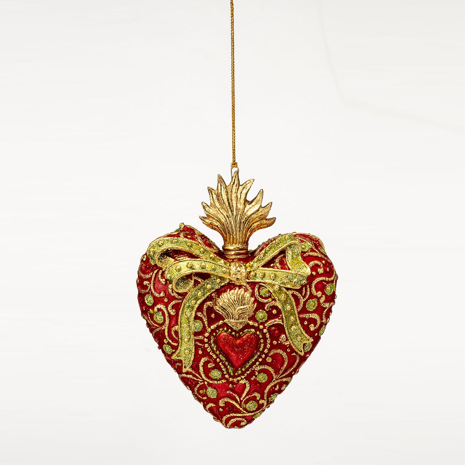 PALAIS ROYAL Pendaglio per Albero di Natale Cuore 14cm Resina Rosso Decorazione Natalizia