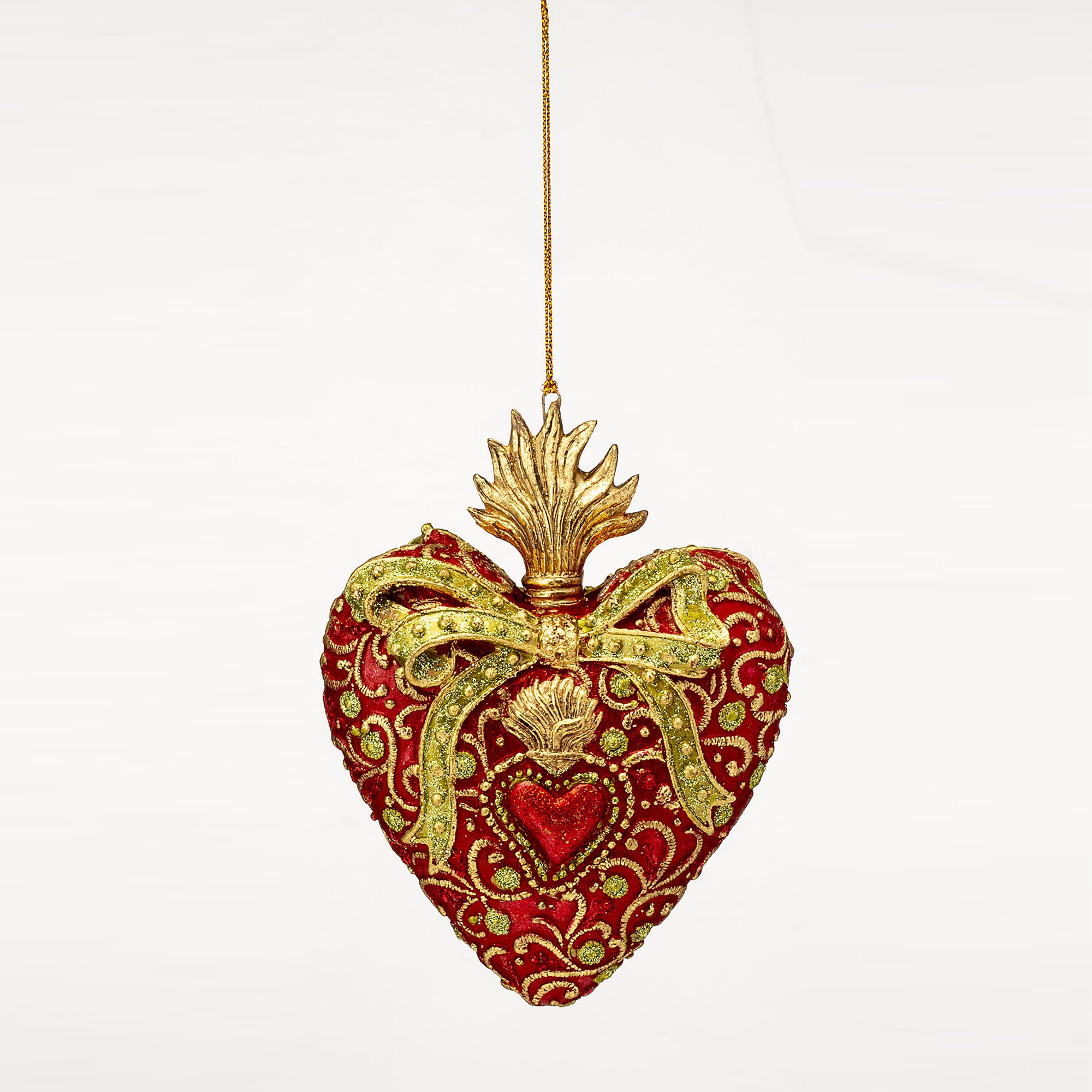 PALAIS ROYAL Pendaglio per Albero di Natale Cuore 14cm Resina Rosso Decorazione Natalizia