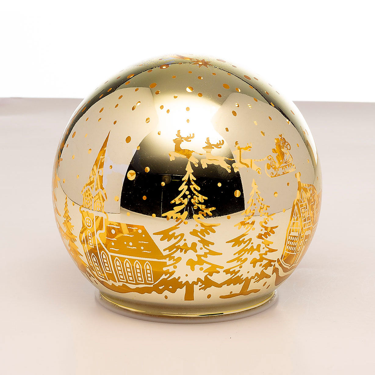 NOEL by Lamart Sfera Natalizia Luminosa con LED 11cm Oro Vetro Decorazione Natalizia