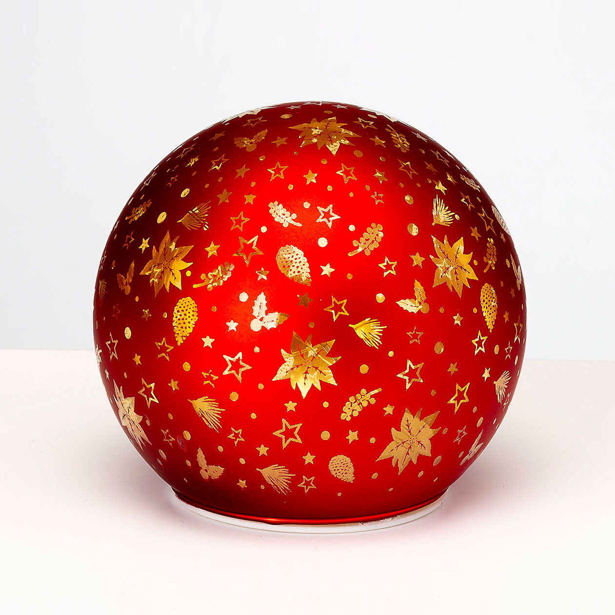 NOEL by Lamart Sfera Natalizia Luminosa con LED 9cm Rosso Vetro Decorazione Natalizia