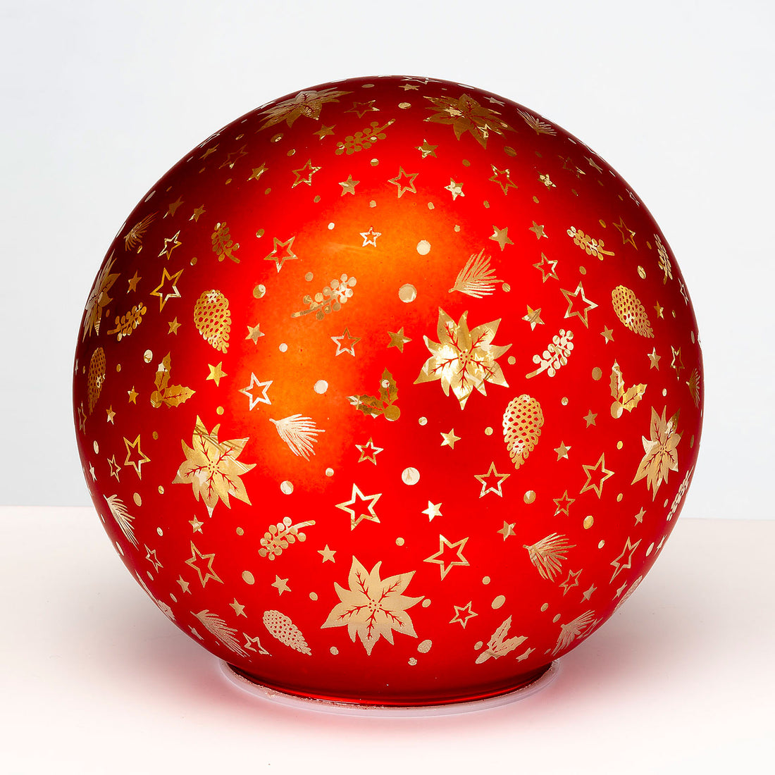 NOEL by Lamart Sfera Natalizia Luminosa con LED 11cm Rosso Vetro Decorazione Natalizia