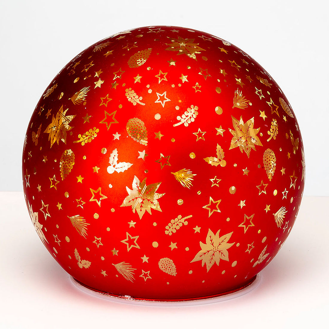 NOEL by Lamart Sfera Natalizia Luminosa con LED 14,5cm Rosso Vetro Decorazione Natalizia