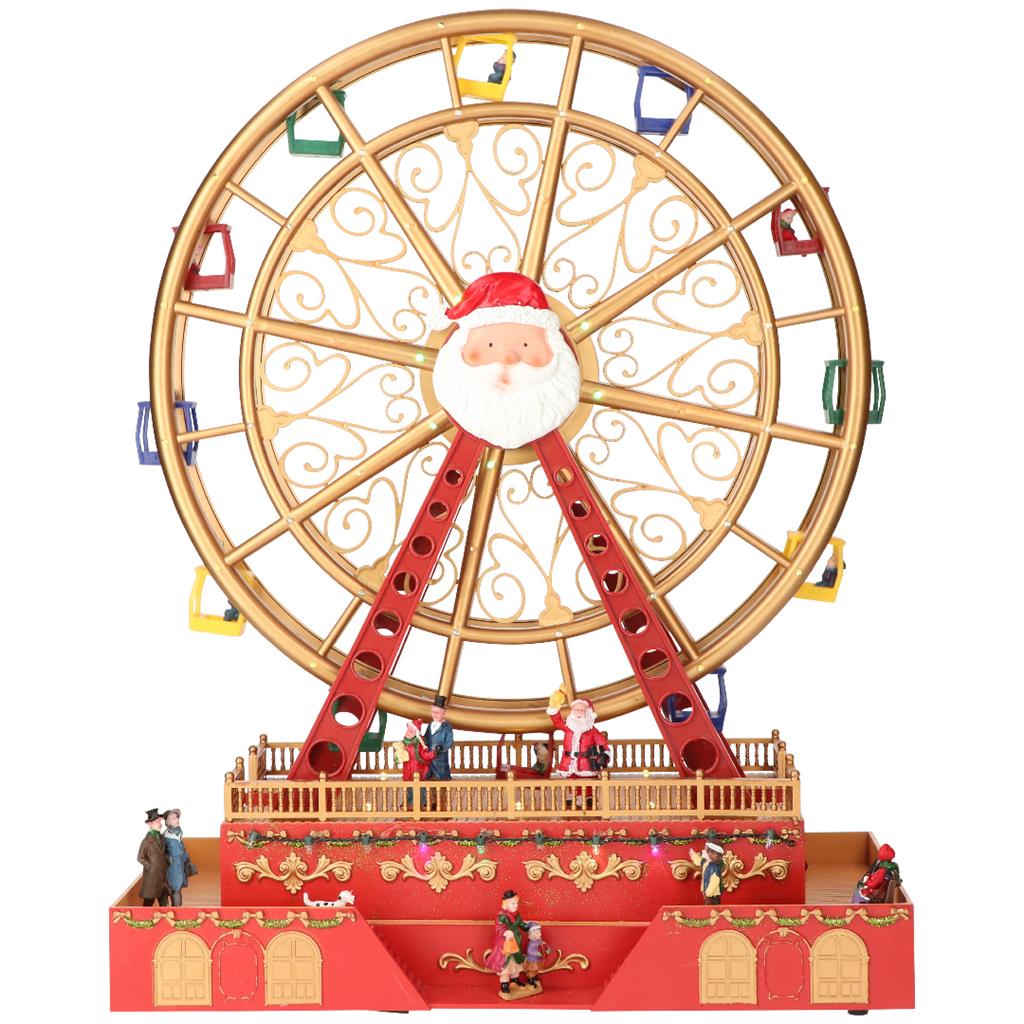 TIMSTOR LED Musical Ferris Wheel Santa Claus Decoration 49cm