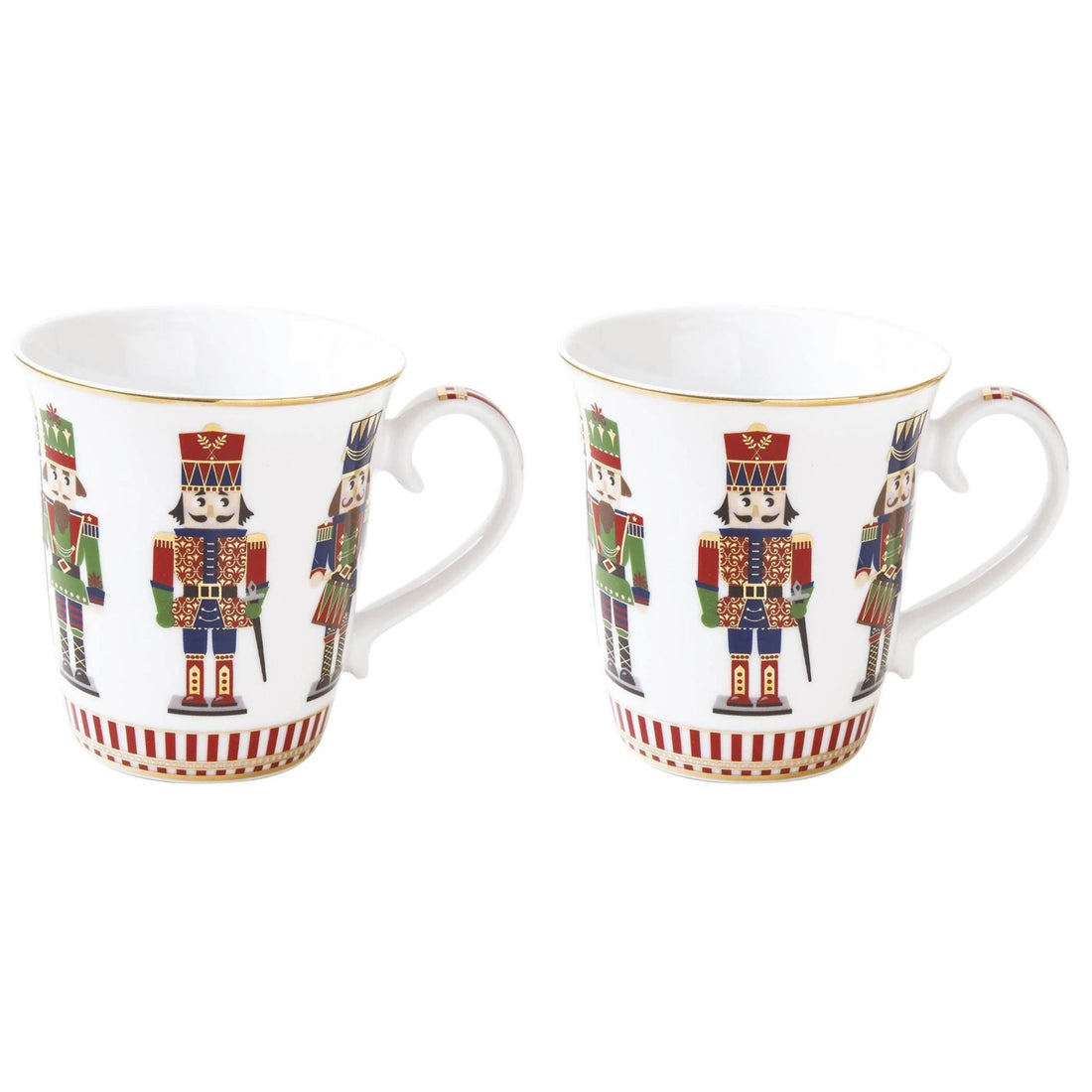 EASY LIFE Nutcracker Set 2 Tazze Mug 275ml Porcellana Tavola di Natale