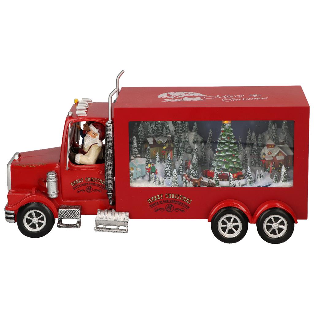 TIMSTOR LED Musical Truck Santa Claus Christmas Decoration 32.5cm