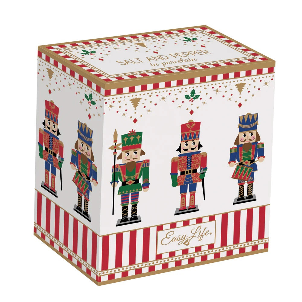 EASY LIFE Nutcracker Set Sale e Pepe 9cm Porcellana Tavola di Natale