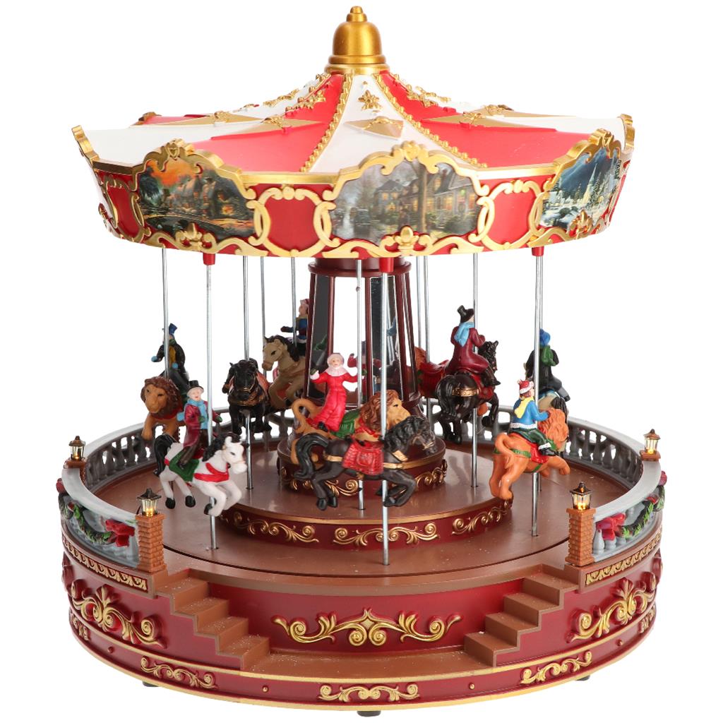 TIMSTOR Carousel Musical Carousel LED Christmas Decoration 31cm