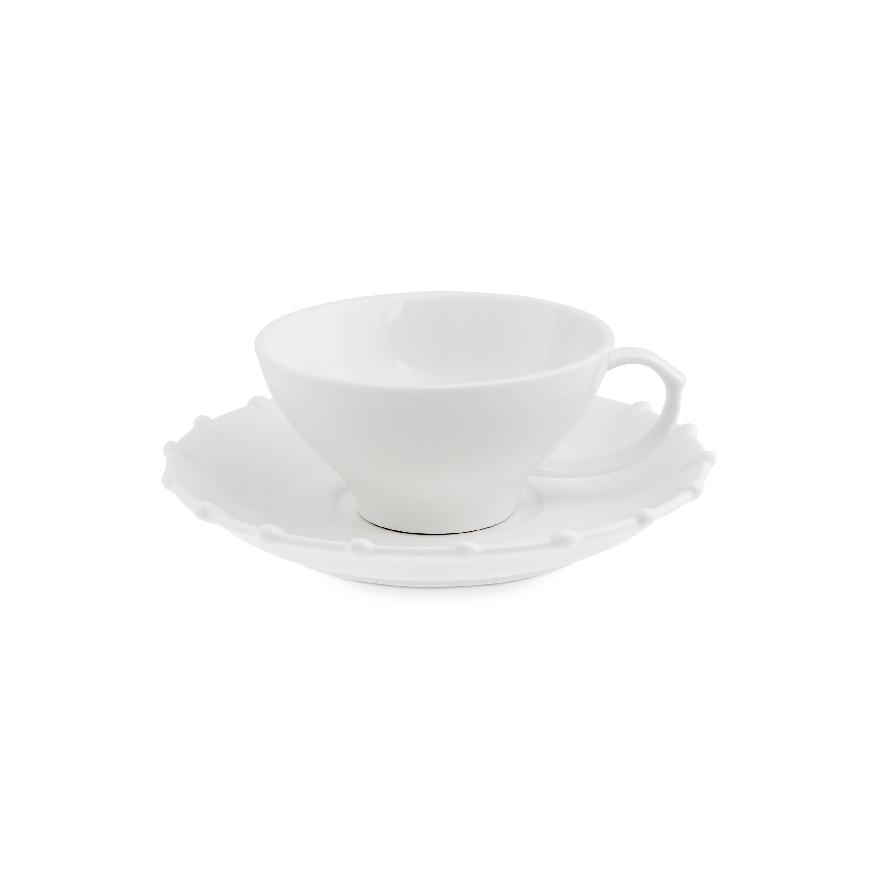 LA PORCELLANA BIANCA Romeo Tazza Tè con Piattino Set 6 Pezzi 180ml Bianco Porcellana