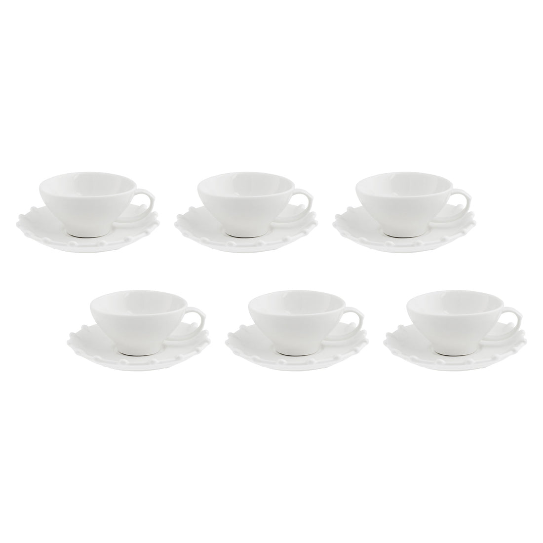 LA PORCELLANA BIANCA Romeo Tazza Caffè con Piattino Set 6 Pezzi 90ml Bianco Porcellana