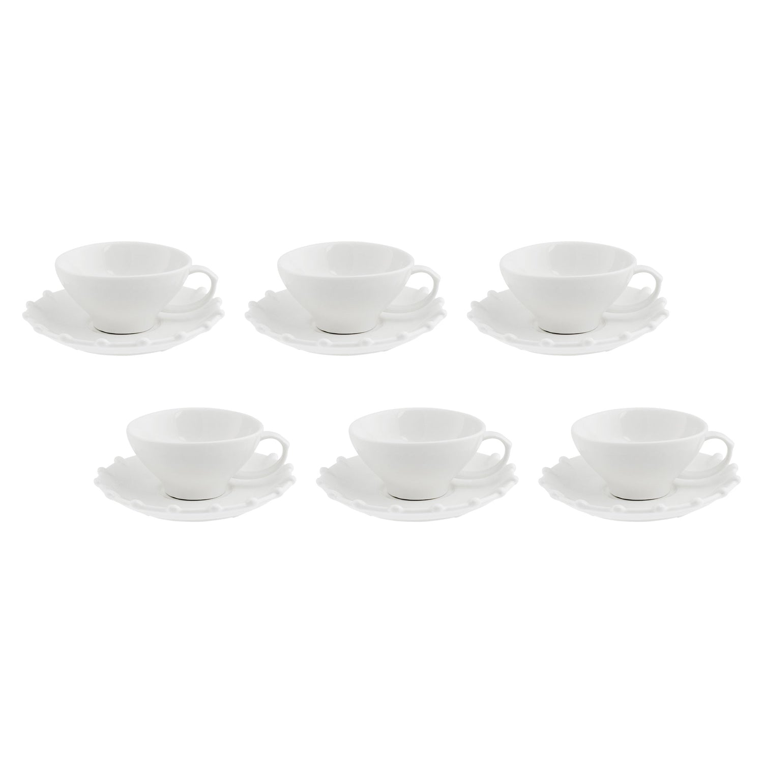 LA PORCELLANA BIANCA Romeo Tazza Caffè con Piattino Set 6 Pezzi 90ml Bianco Porcellana