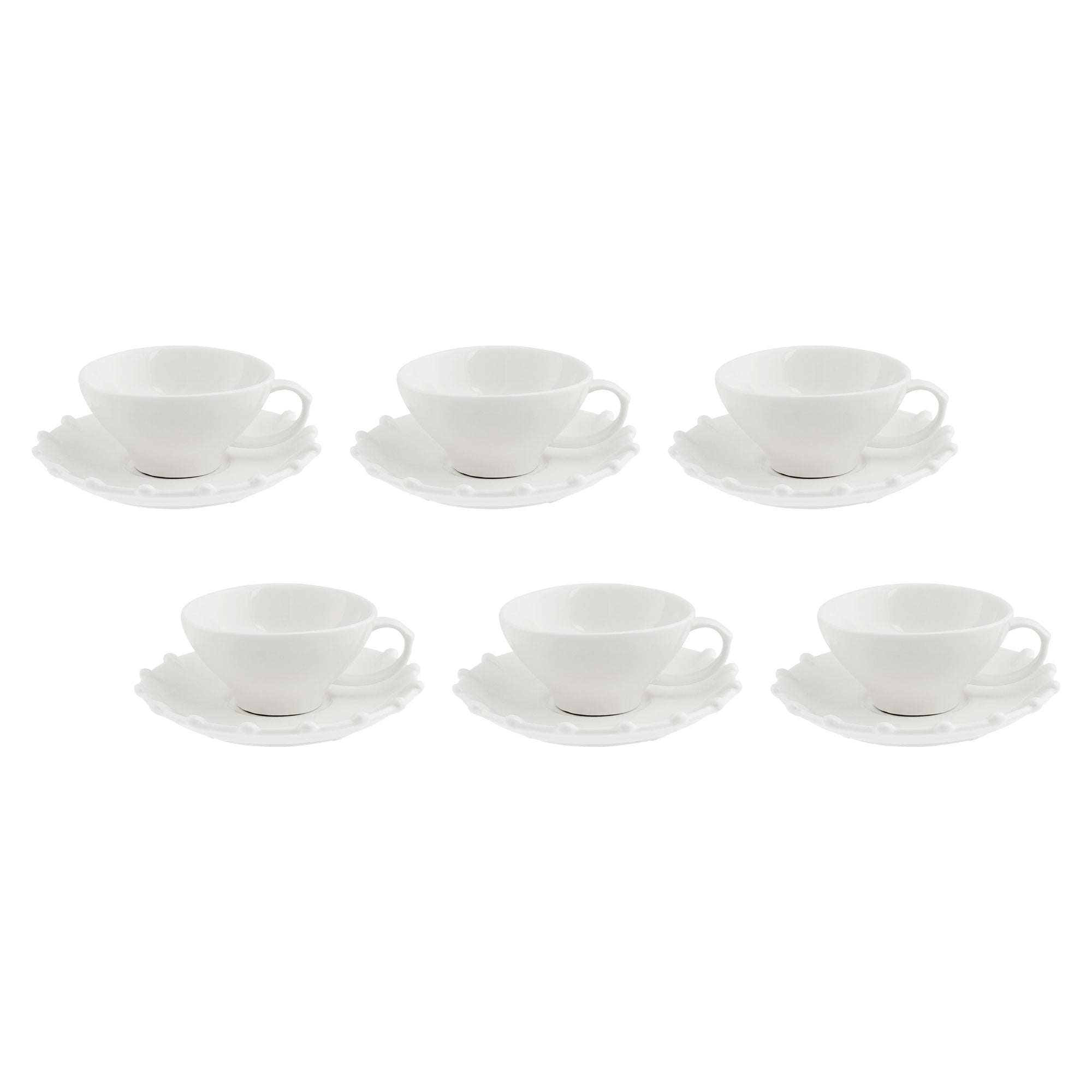 LA PORCELLANA BIANCA Romeo Tazza Caffè con Piattino Set 6 Pezzi 90ml Bianco Porcellana