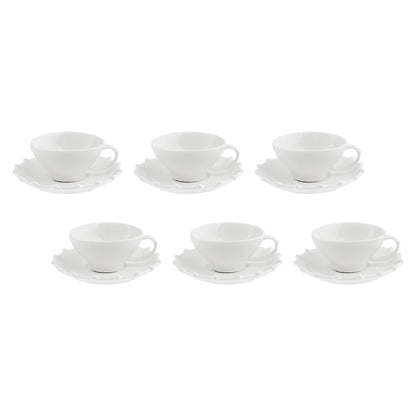 LA PORCELLANA BIANCA Romeo Tazza Caffè con Piattino Set 6 Pezzi 90ml Bianco Porcellana