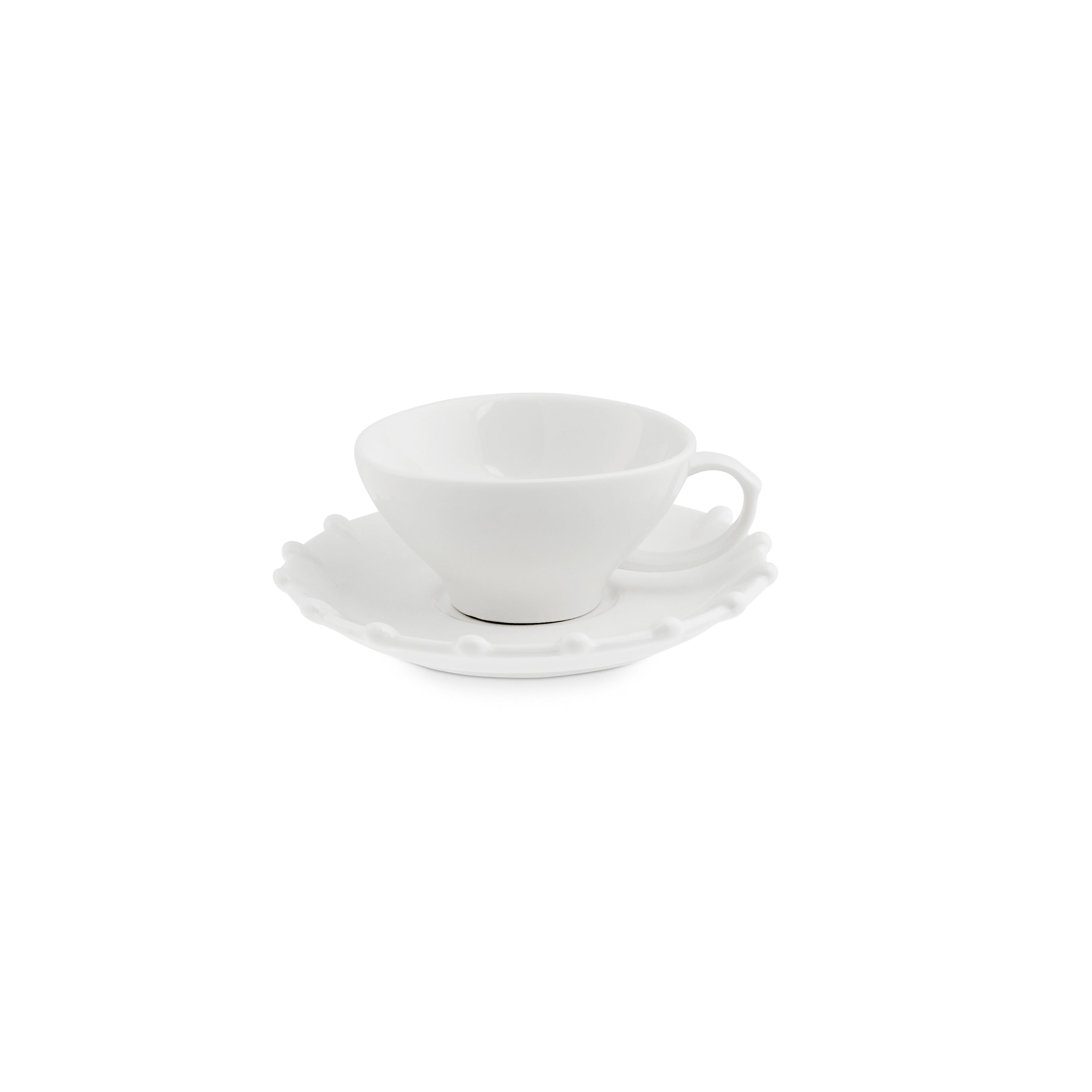 LA PORCELLANA BIANCA Romeo Tazza Caffè con Piattino Set 6 Pezzi 90ml Bianco Porcellana