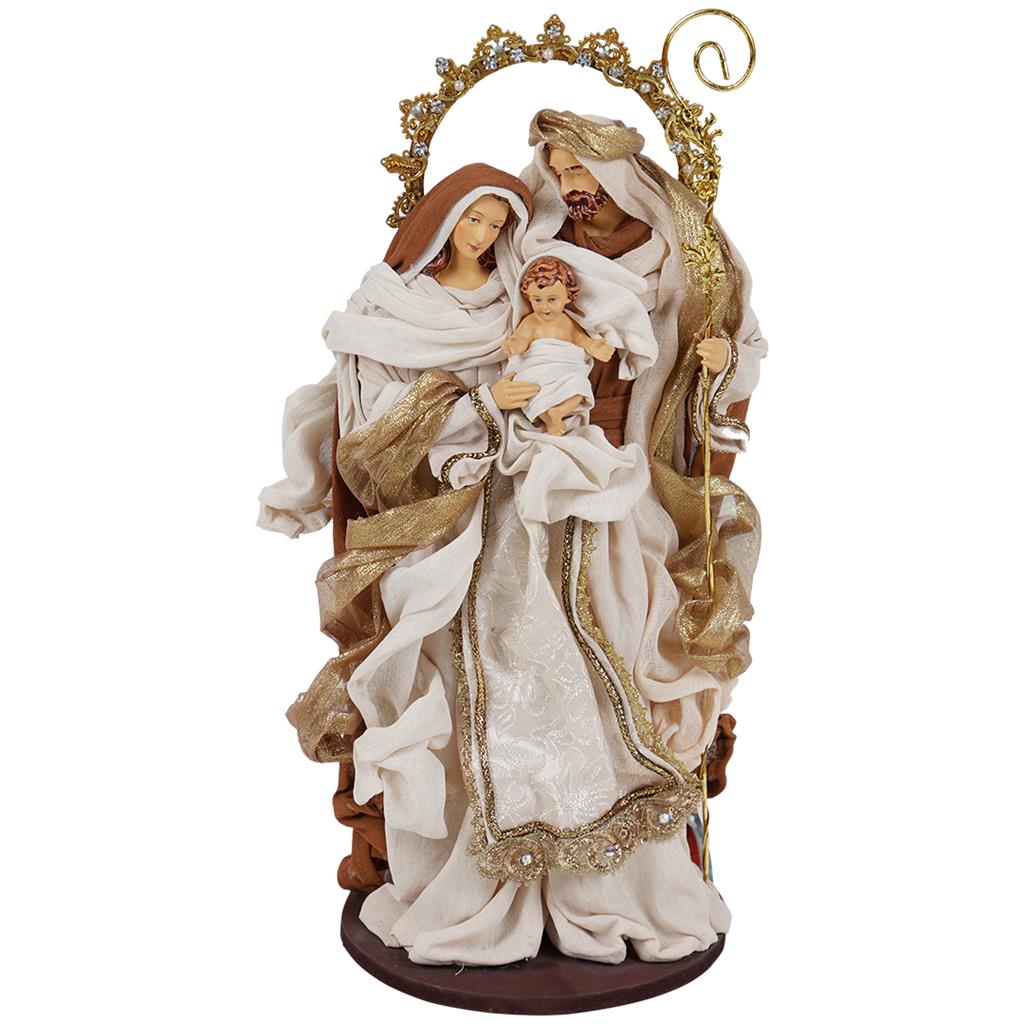 TIMSTOR Nativity in Fabric Gold Nativity Scene Christmas Decoration 35cm