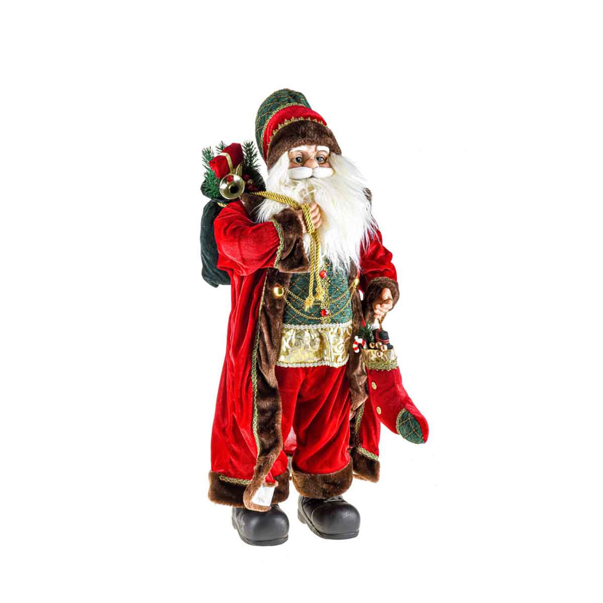 BIANCHI DINO Babbo Natale Decorazione Natalizia 45cm Tessuto Natale