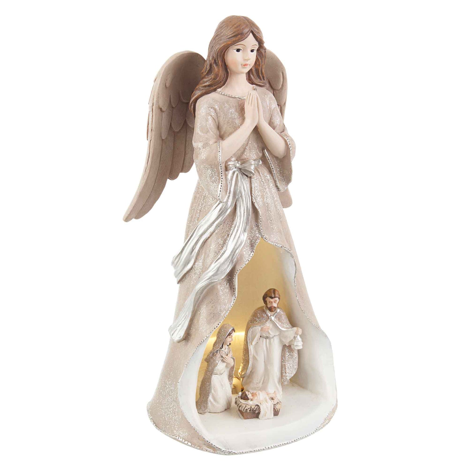 BIZZOTTO Angel Nativity Champagne LED Christmas Decoration 25.5cm Christmas