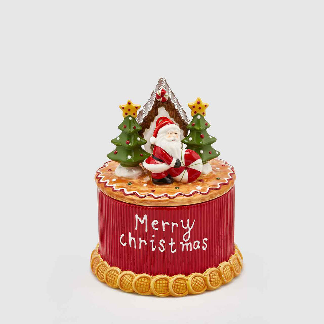 EDG Contenitore Scatola Biscottiera Babbo Natale 22cm Decorazione Natalizia