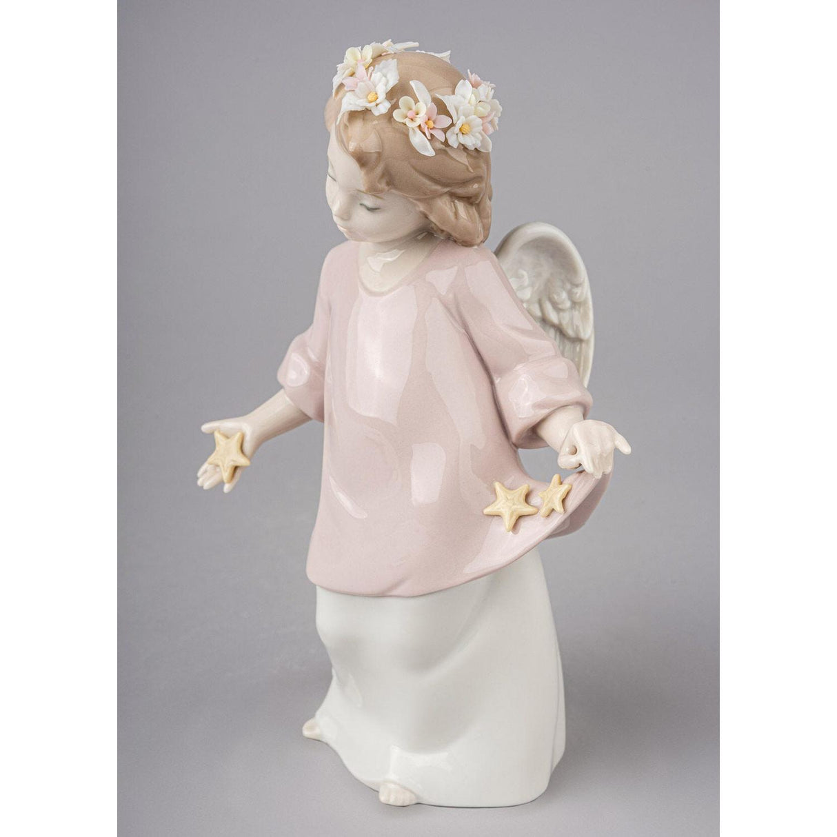 Lladró Figurina Angelo Le Mie Stelle Celestiali 19x12cm Porcellana