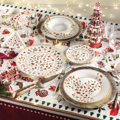 BRANDANI Table Service Plates 18 Pieces Chicchi e Balocchi Christmas 83715