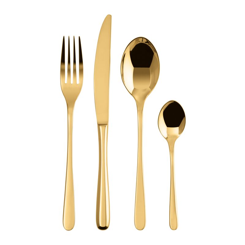 SAMBONET Cutlery Set 24 Pieces Monobloc Gold PVD Keys 52553G81