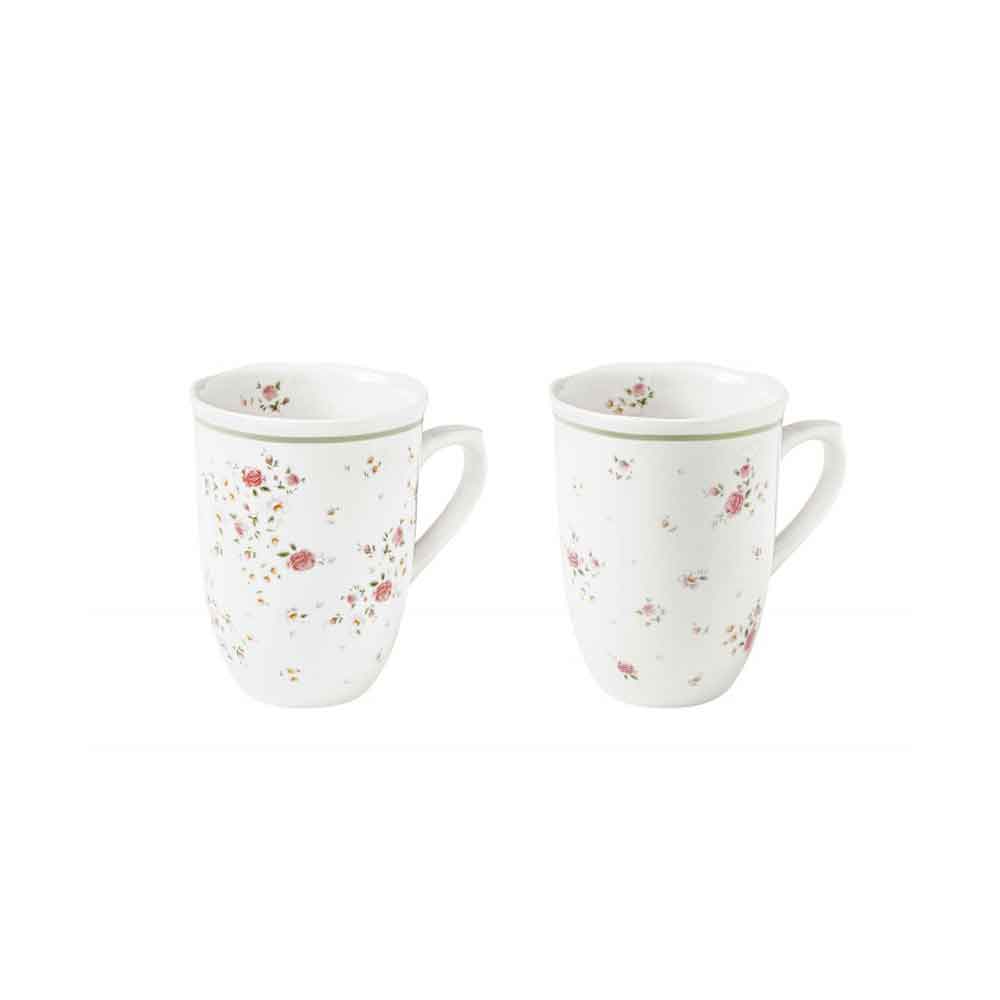 BRANDANI Nonna Rosa Set 2 Pezzi Mug Tazza Caffè 350ml Porcellana