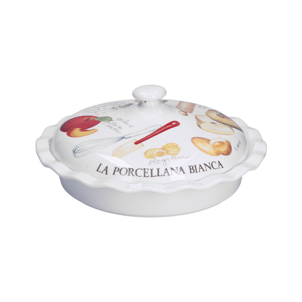 LA PORCELLANA BIANCA Goloserie Tortiera con Coperchio 27cm in Gift box