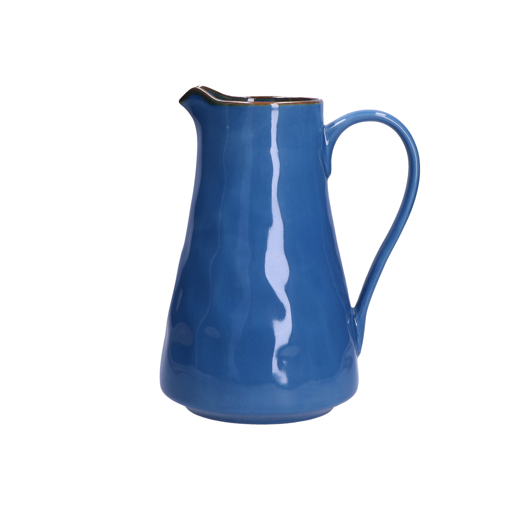 ROSE &amp;amp; TULIPS Concerto Jug Carafe 1700ml Blue Avio Stoneware