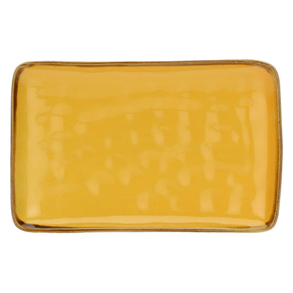 ROSE &amp;amp; TULIPS Concerto Rectangular Tray 27x19cm Ocher Stoneware