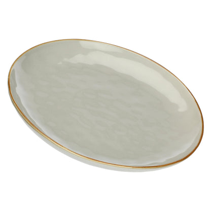 ROSE &amp;amp; TULIPS Concerto Tray Plate Pearl Gray 32cm Stoneware