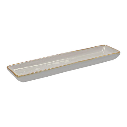 ROSE &amp;amp; TULIPS Concerto Rectangular Tray 32x8cm Pearl Grey